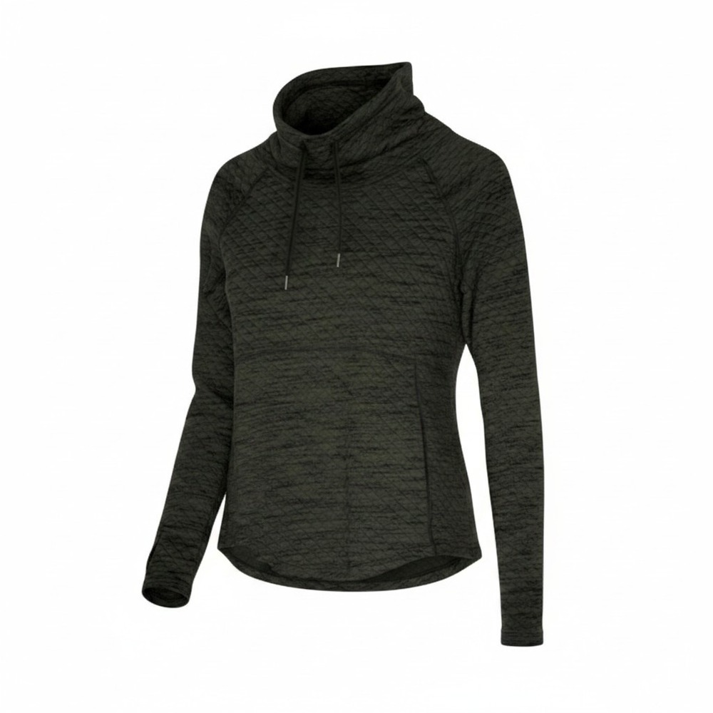 Marmot Aruna Quilted Cowl Neck Pullover Dark Olive Green Heather J48370 Women XS